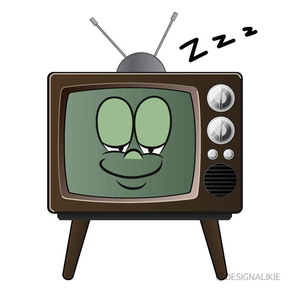 Sleeping Television Cartoon Character Image