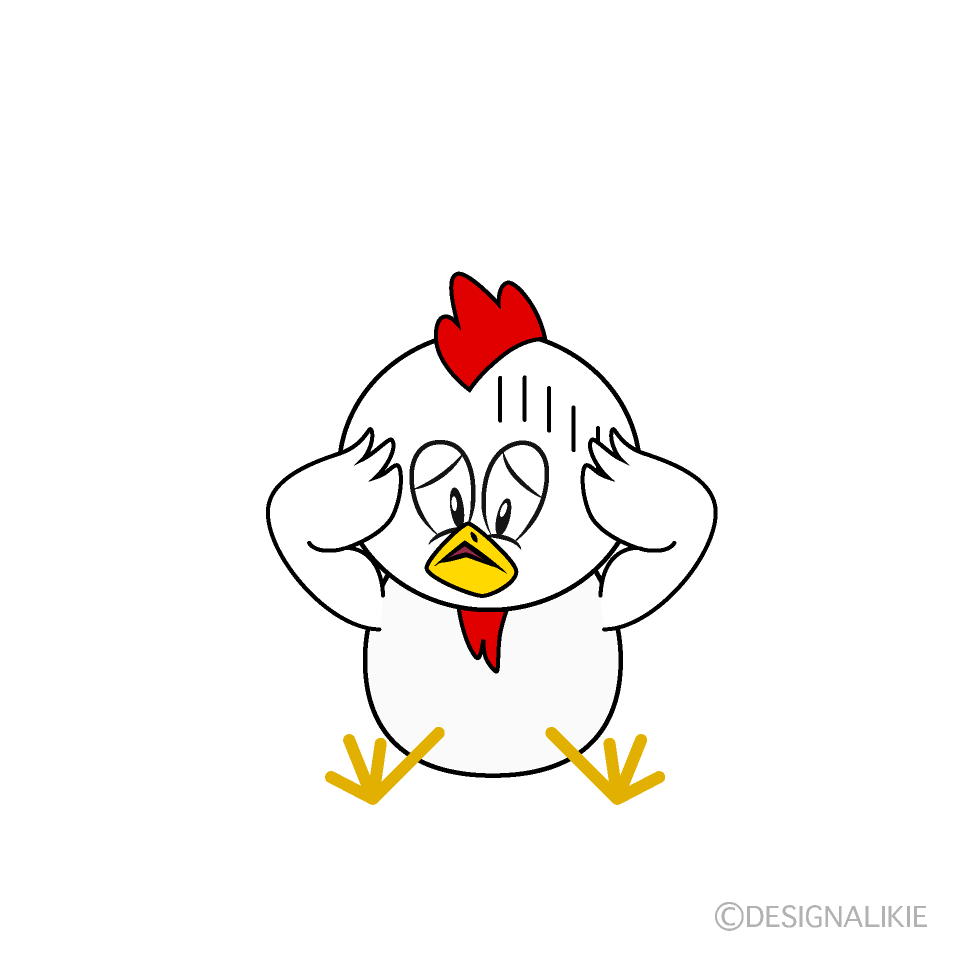 Depressed Chicken Cartoon Character Image