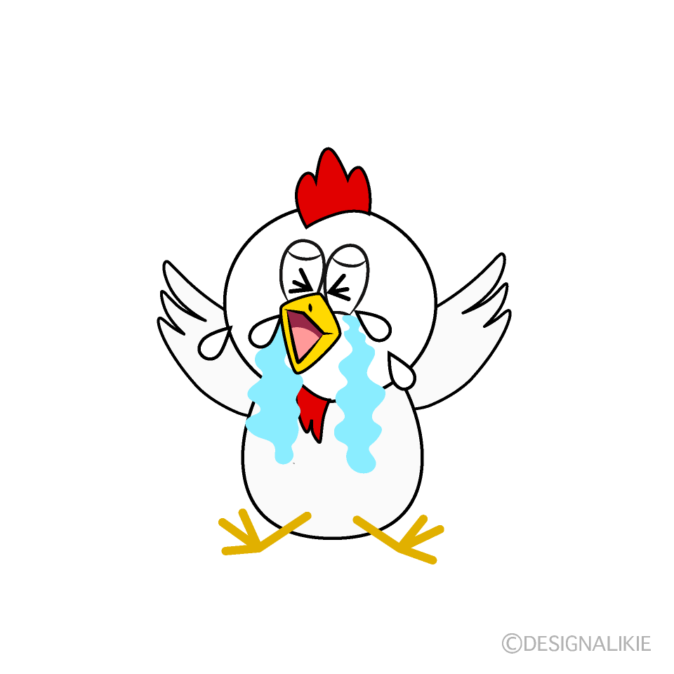 Crying Chicken Cartoon Character Image