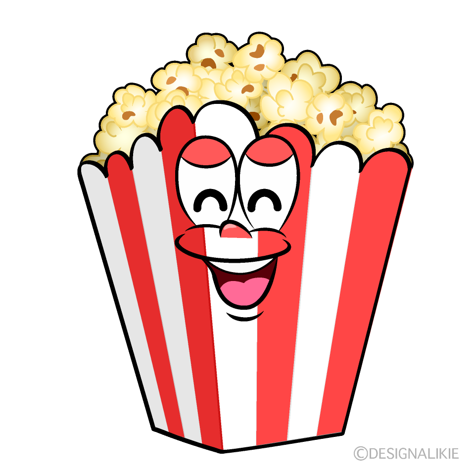 Smiling Popcorn Cartoon Character Image