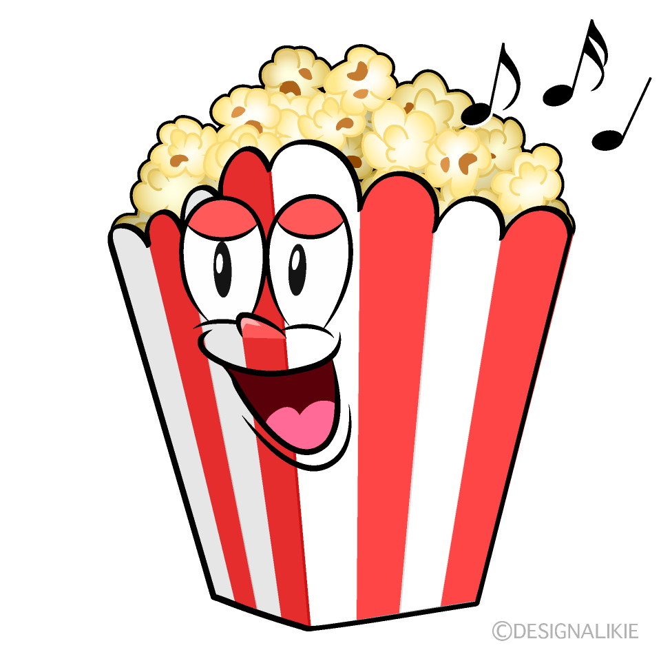 Singing Popcorn Cartoon Character Image