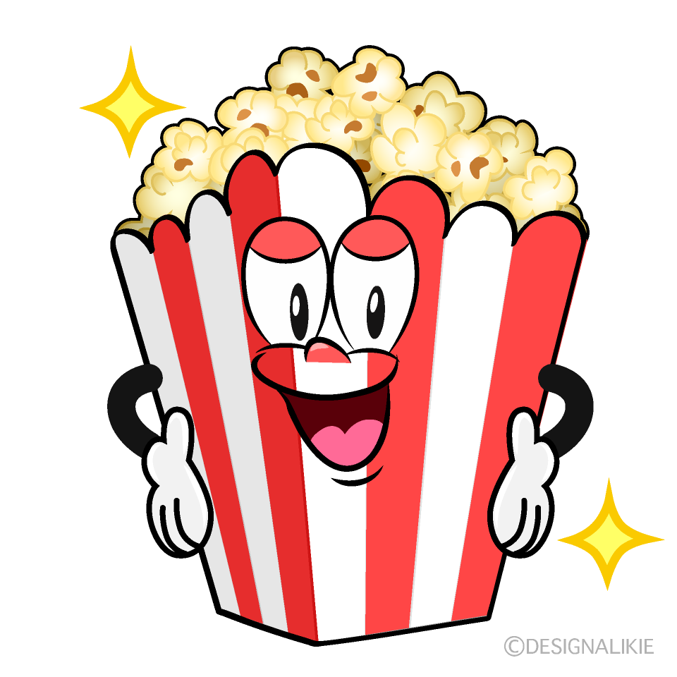 Confident Popcorn Cartoon Character Image
