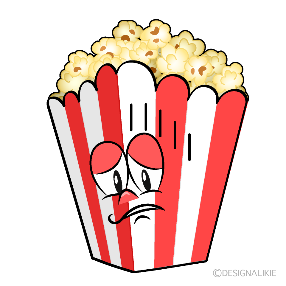 Depressed Popcorn Cartoon Character Image