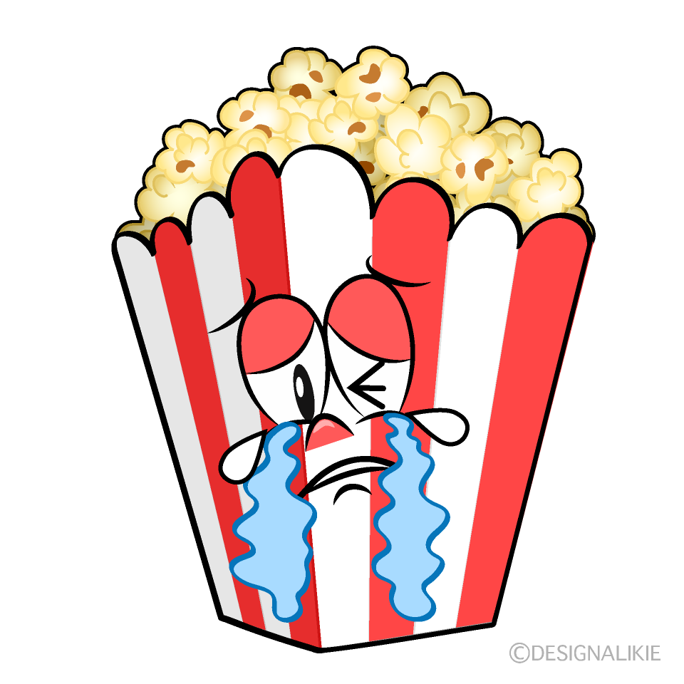 Crying Popcorn Cartoon Character Image