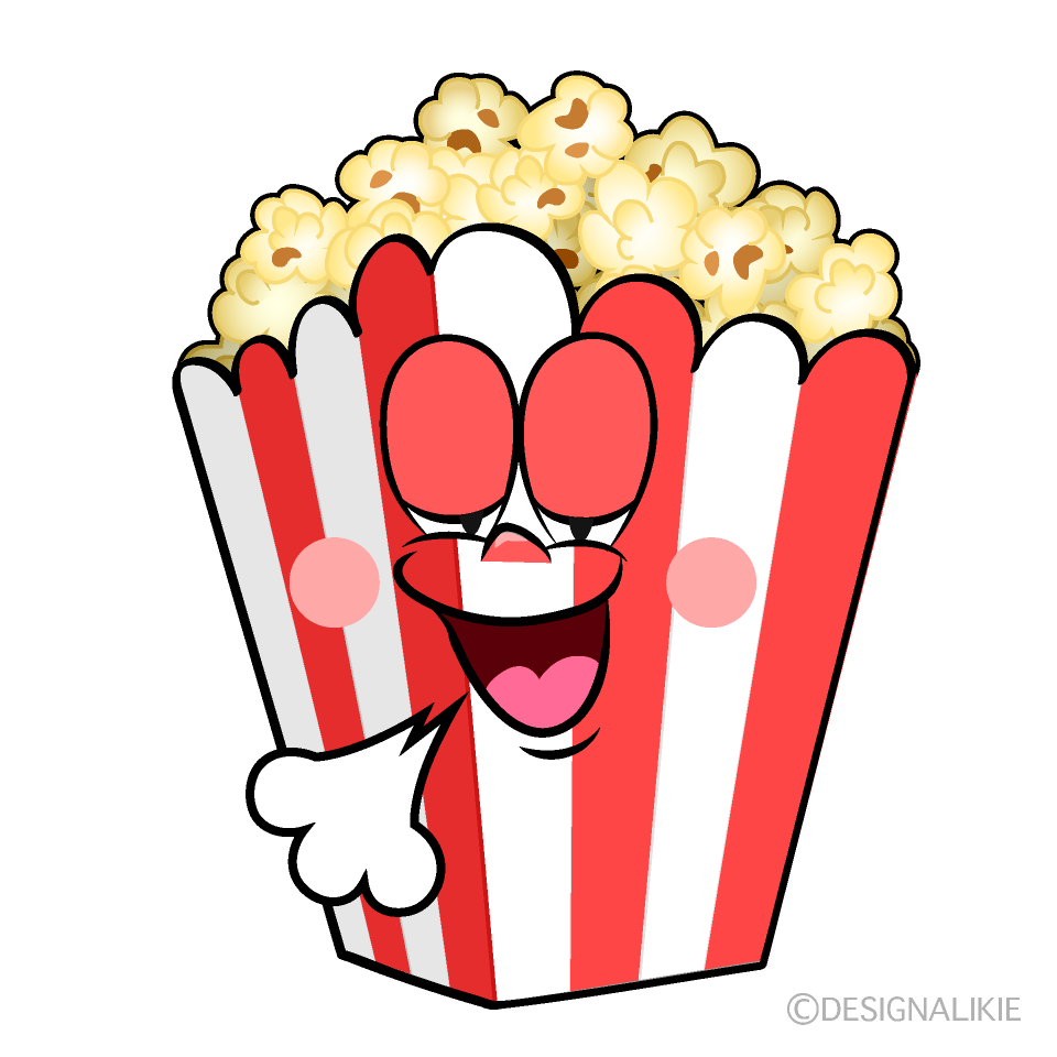 Relaxing Popcorn Cartoon Character Image