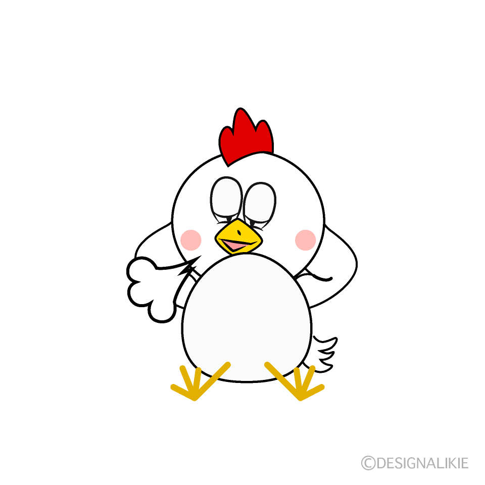 Relaxing Chicken Cartoon Character Image
