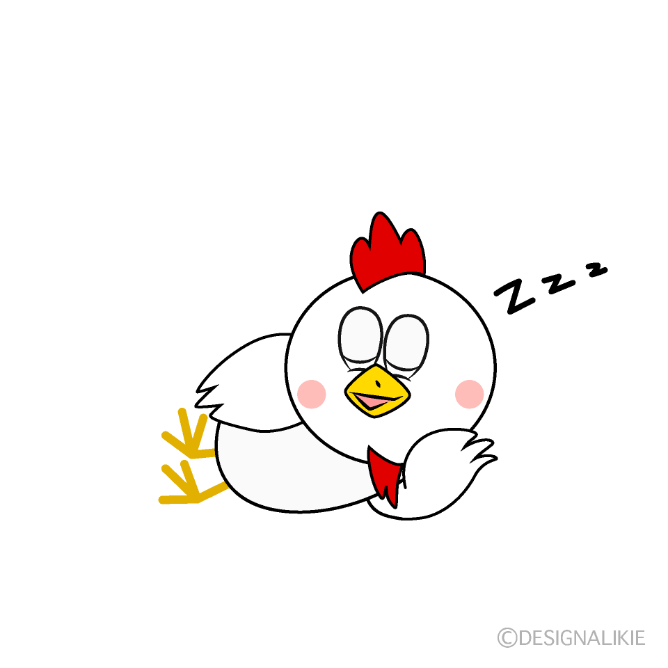 Sleeping Chicken Cartoon Character Image