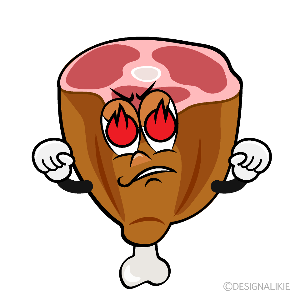 Burning Meat Cartoon Character Image