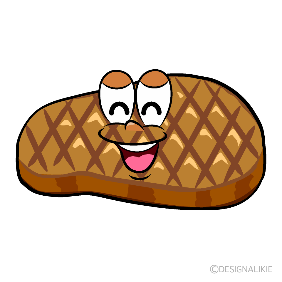 Smiling Steak Cartoon Character Image
