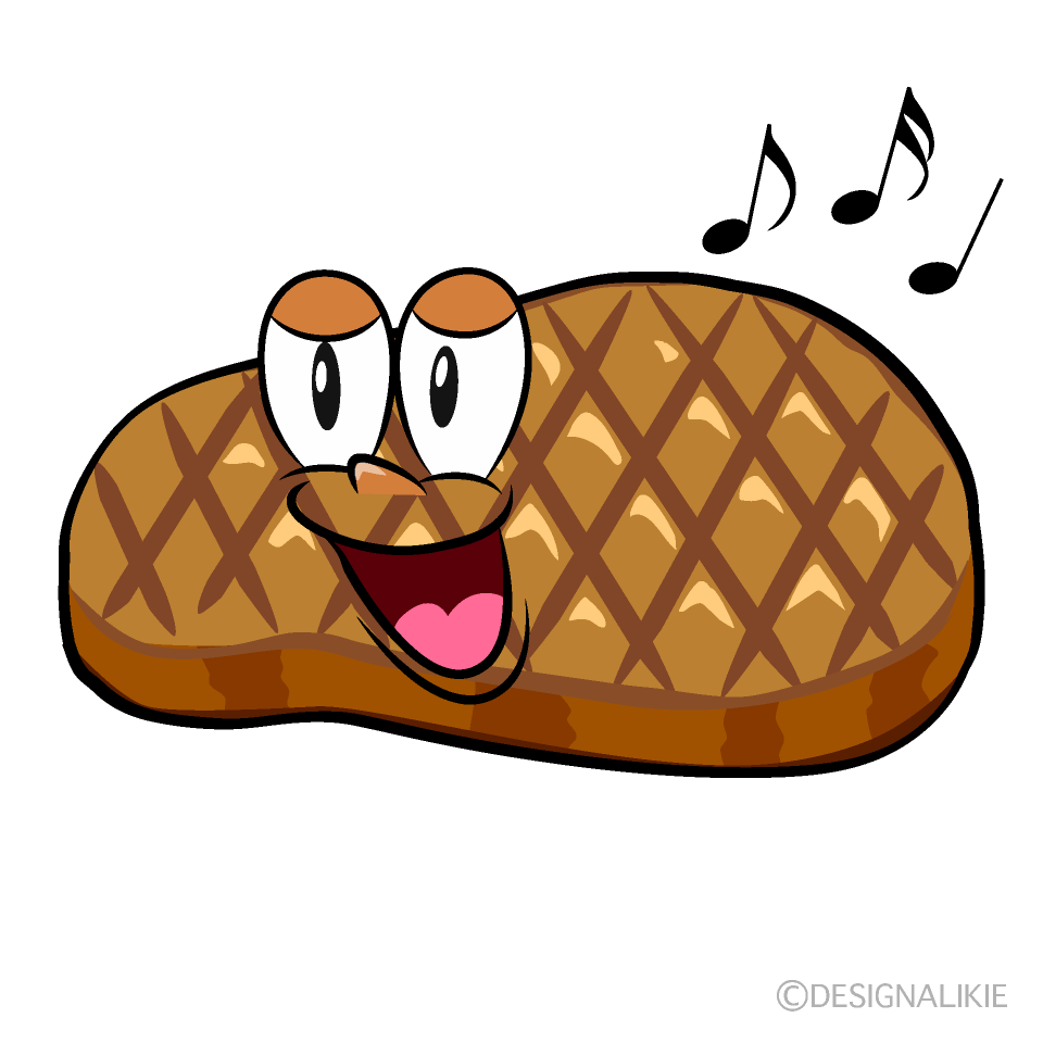 Singing Steak Cartoon Character Image