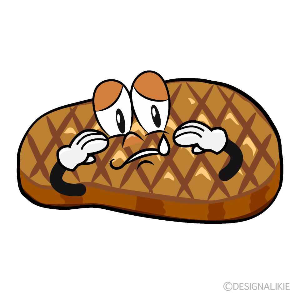 Sobbing Steak Cartoon Character Image