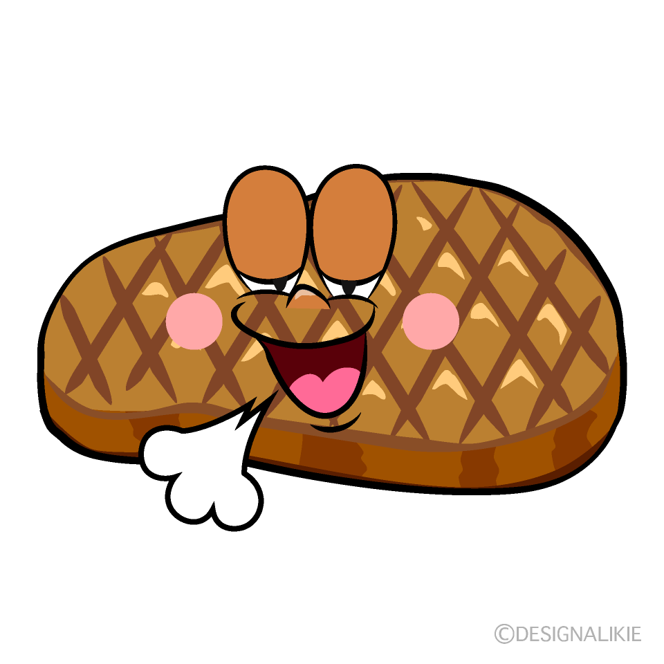 Relaxing Steak Cartoon Character Image