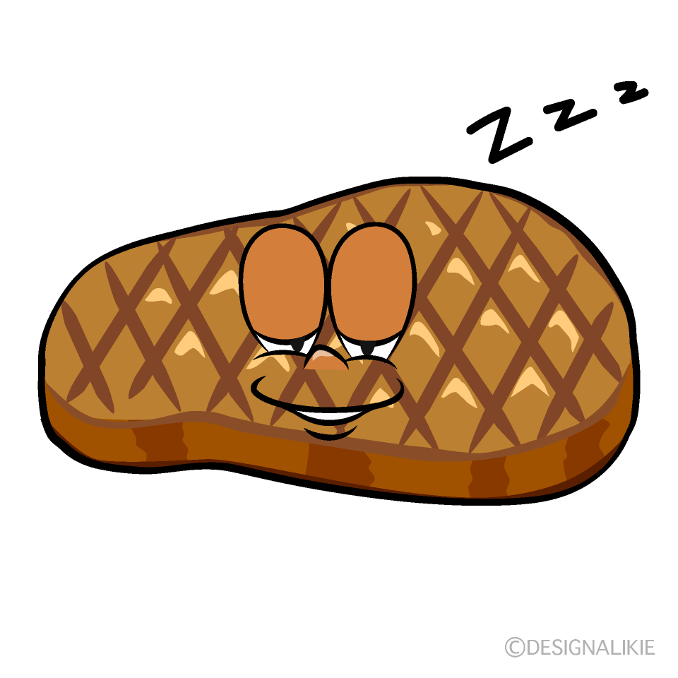 Sleeping Steak Cartoon Character Image