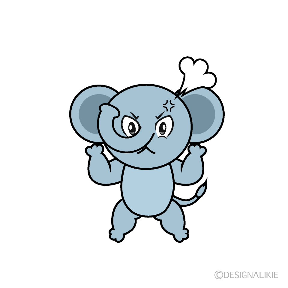 Angry Elephant Cartoon Character Image