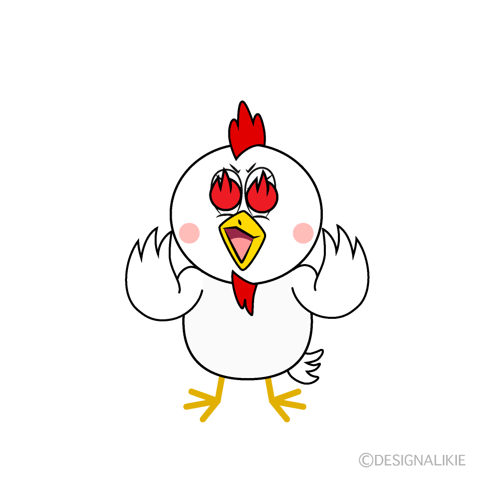 Enthusiastic Chicken Cartoon Character Image