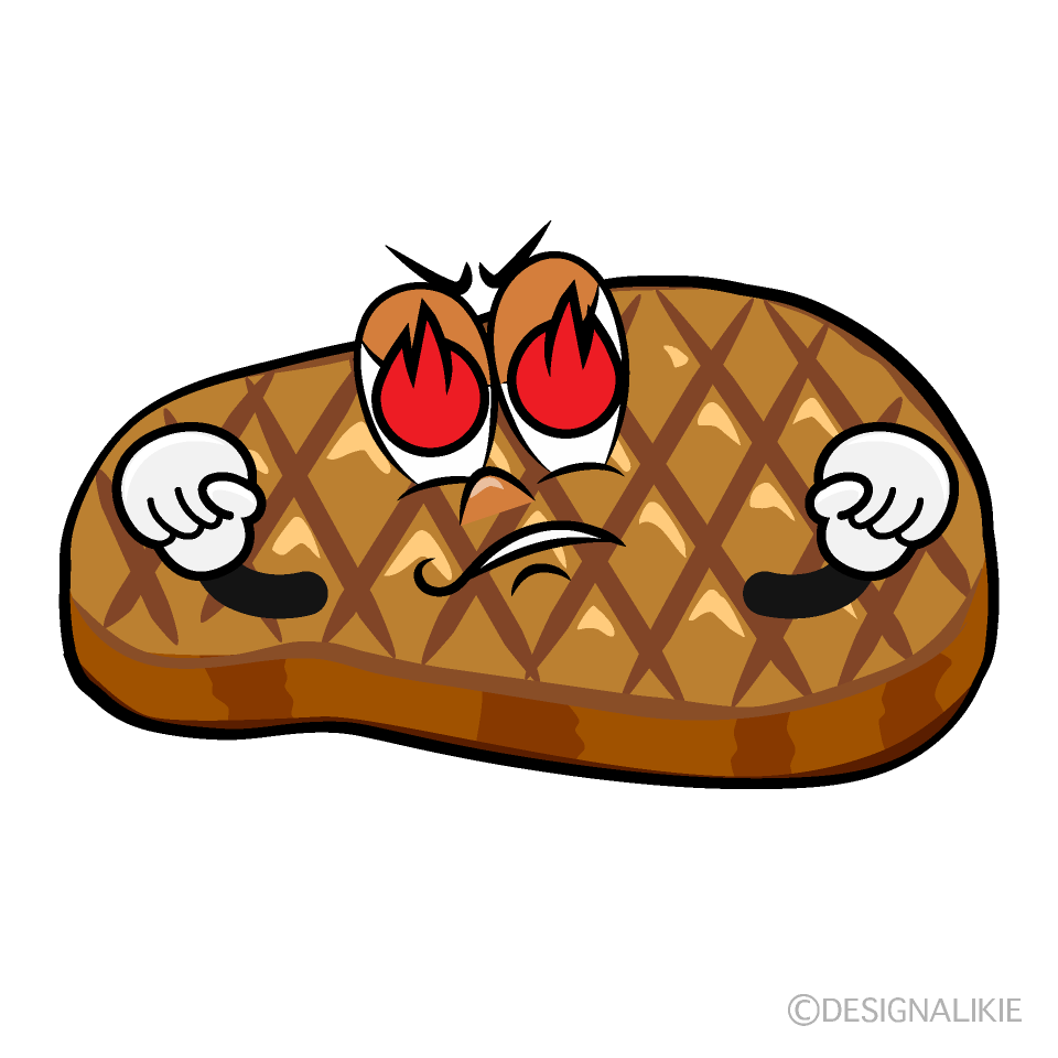 Burning Steak Cartoon Character Image