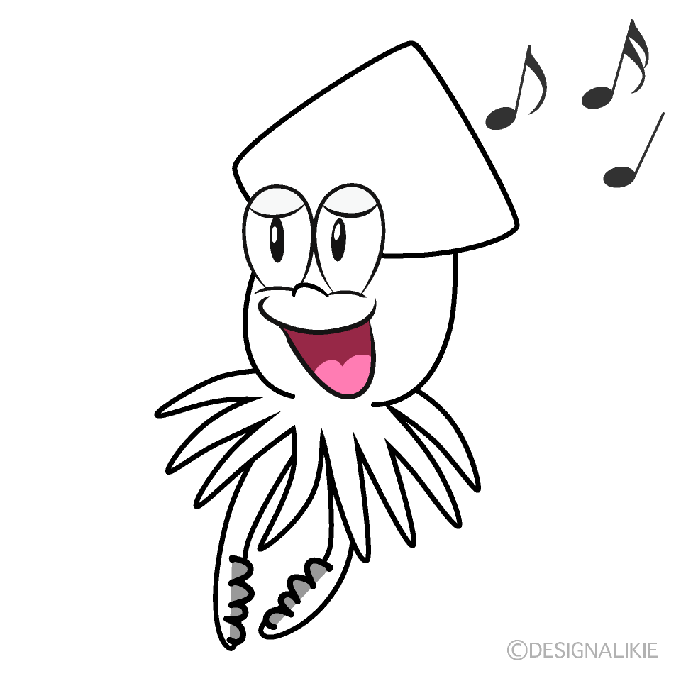 Singing Squid Cartoon Character Image