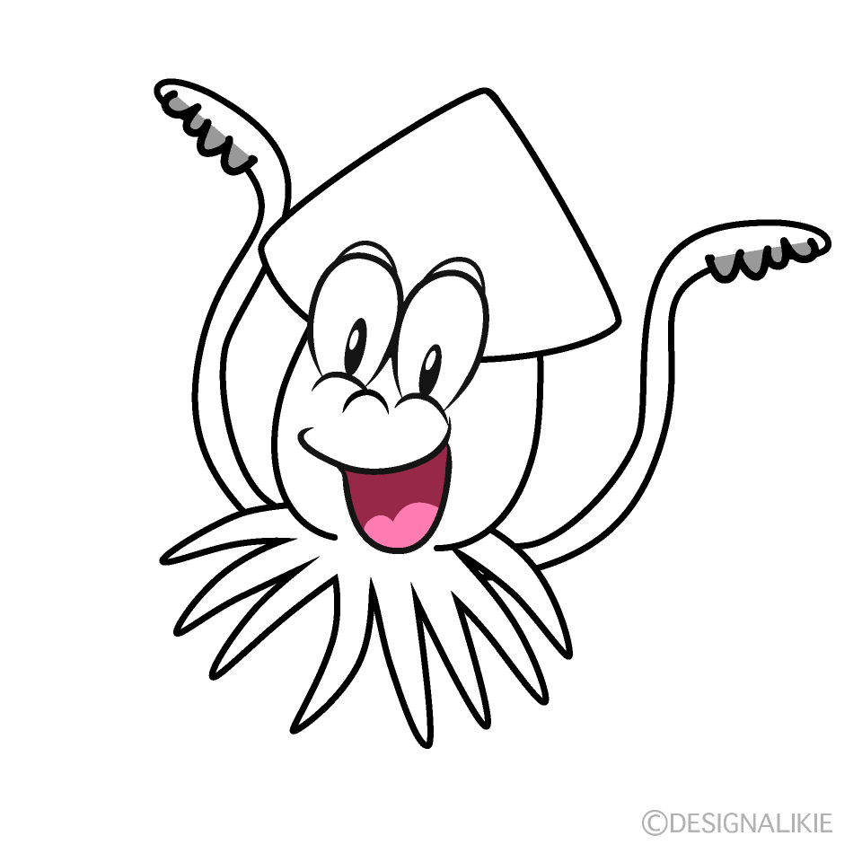 Surprising Squid Cartoon Character Image