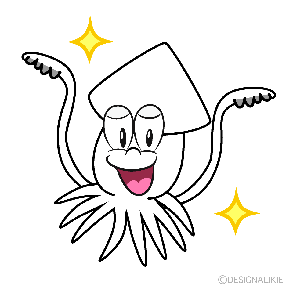 Confident Squid Cartoon Character Image