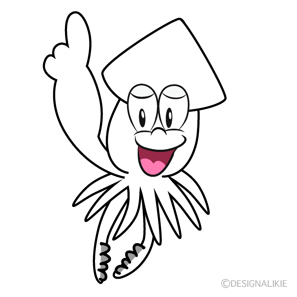 Posing Squid Cartoon Character Image