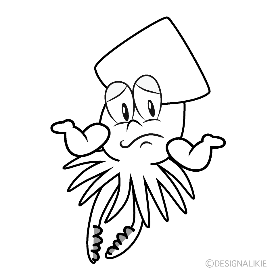 Troubled Squid Cartoon Character Image