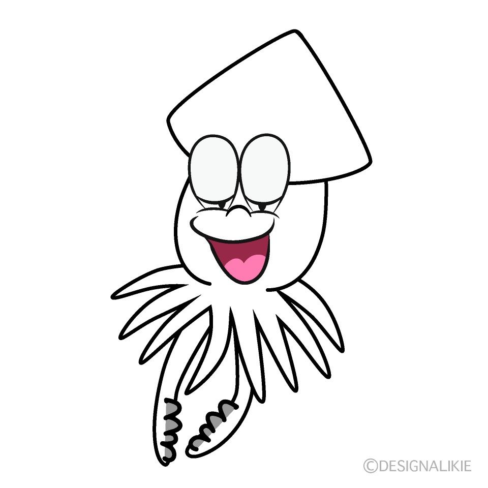 Relaxing Squid Cartoon Character Image