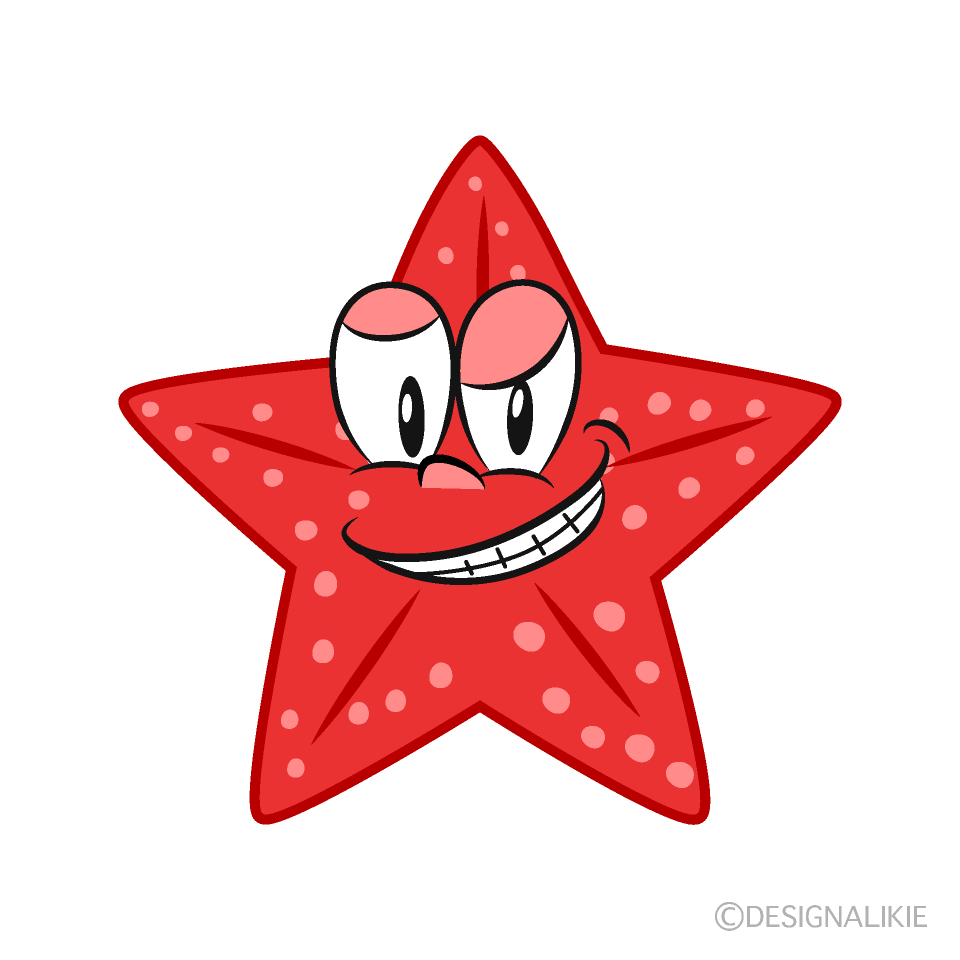 Grinning Starfish Cartoon Character Image