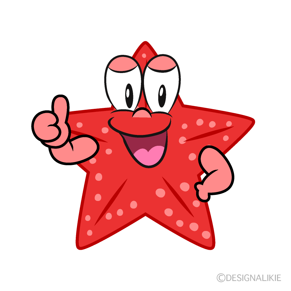 Thumbs up Starfish Cartoon Character Image