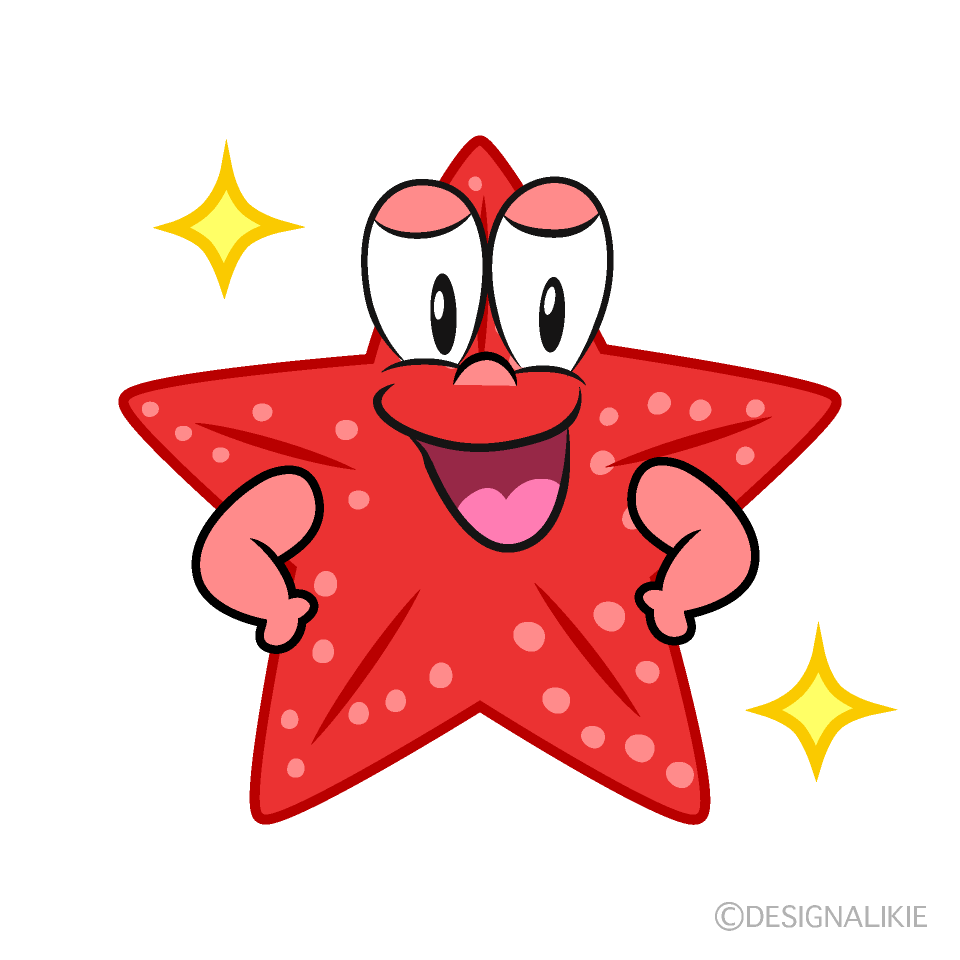 Confident Starfish Cartoon Character Image