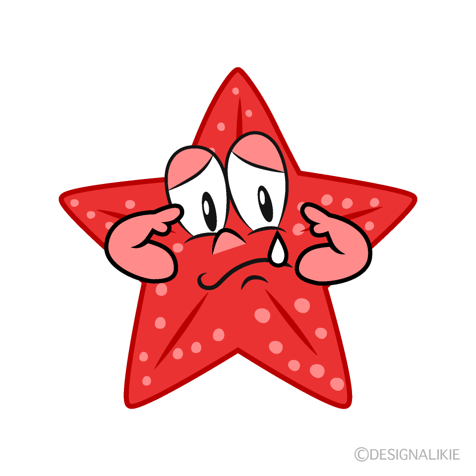 Sobbing Starfish Cartoon Character Image