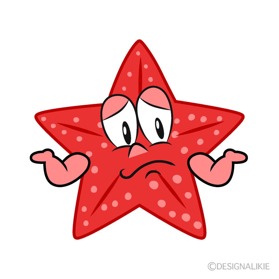 Troubled Starfish Cartoon Character Image