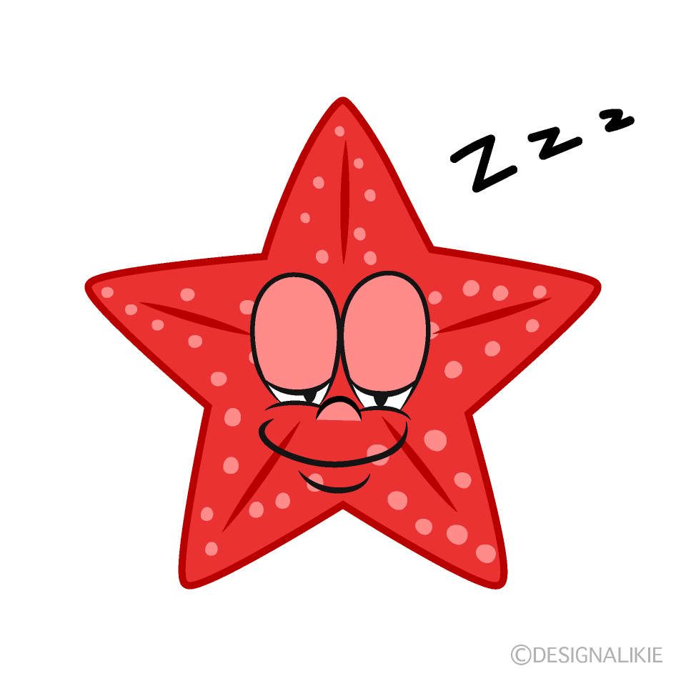 Sleeping Starfish Cartoon Character Image
