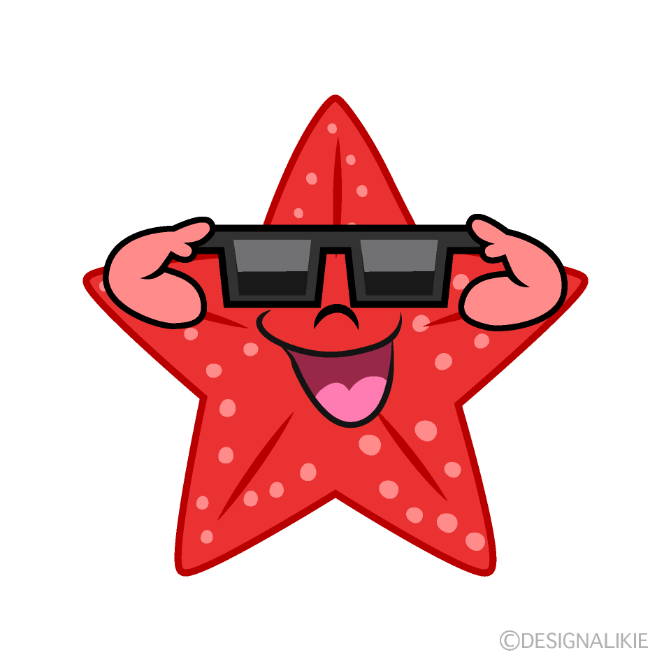 Cool Starfish Cartoon Character Image