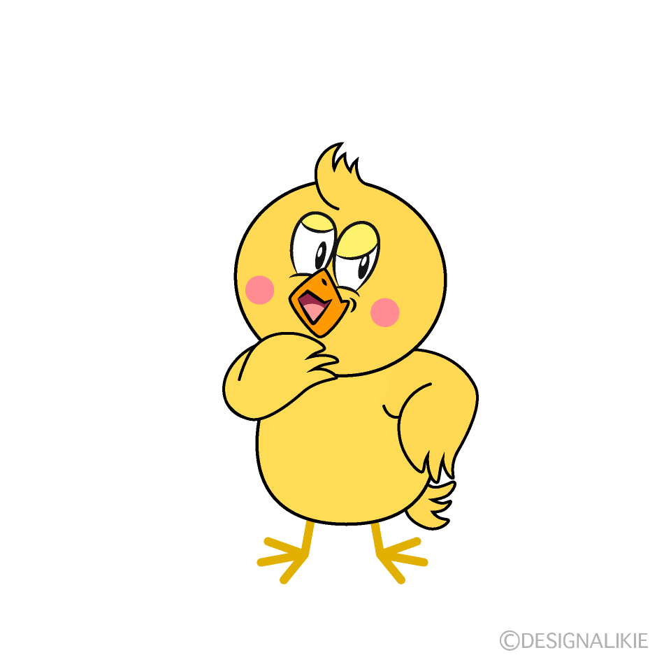 Grinning Chick Cartoon Character Image