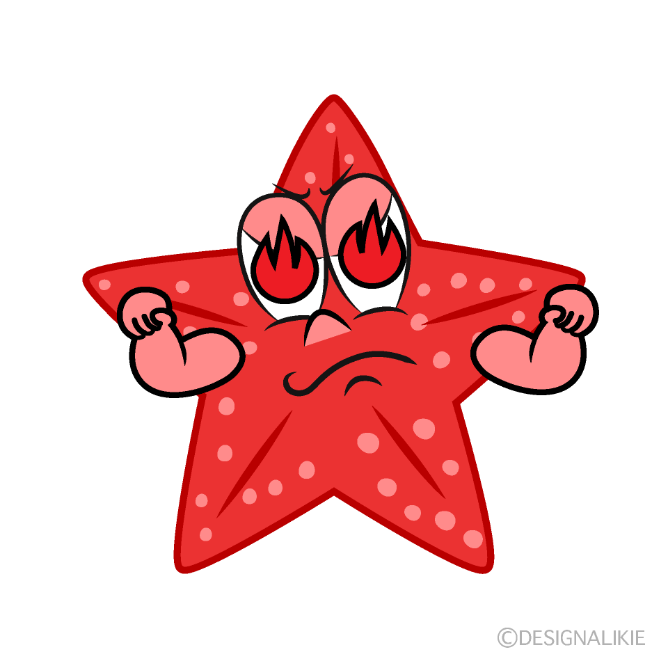 Burning Starfish Cartoon Character Image