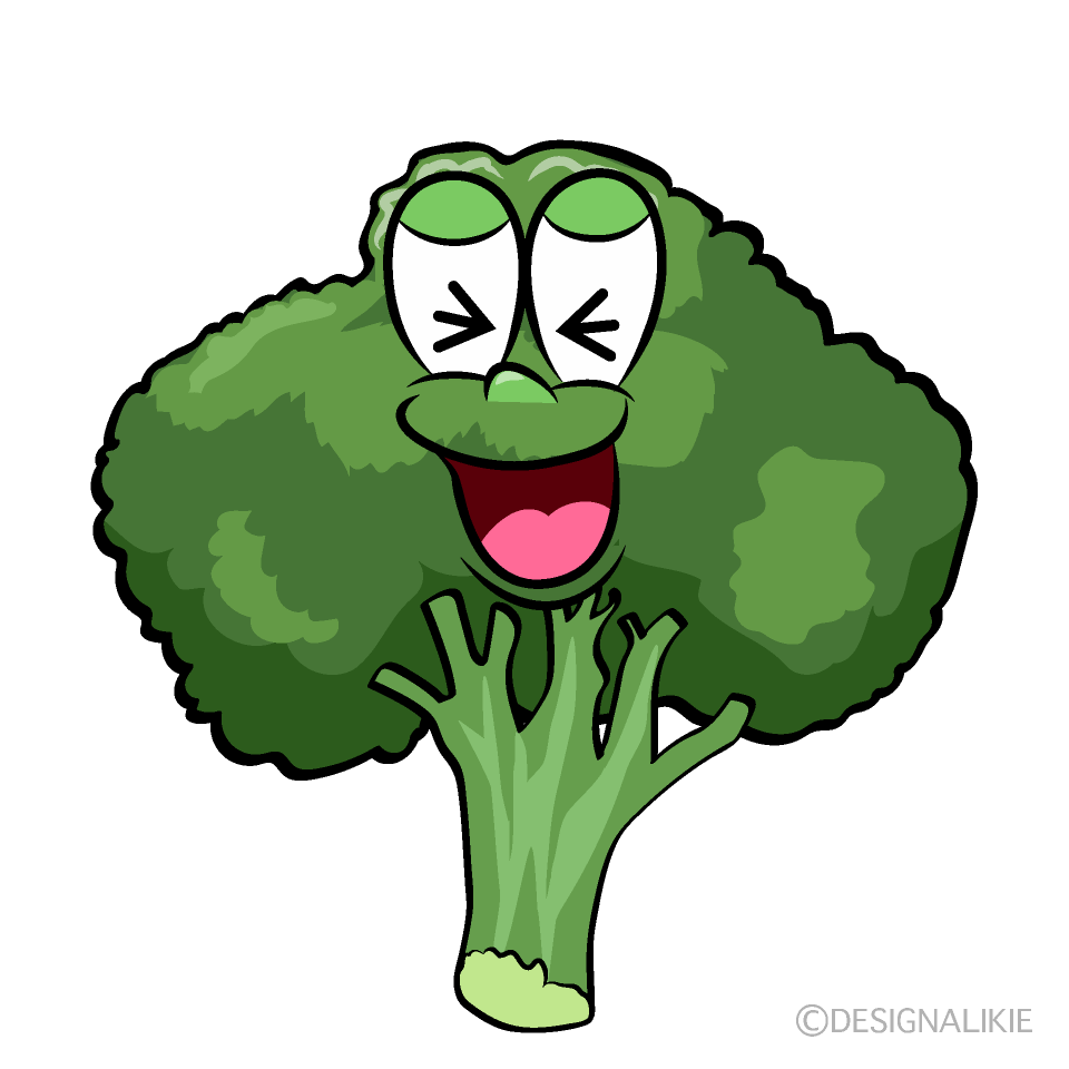 Laughing Broccoli Cartoon Character Image