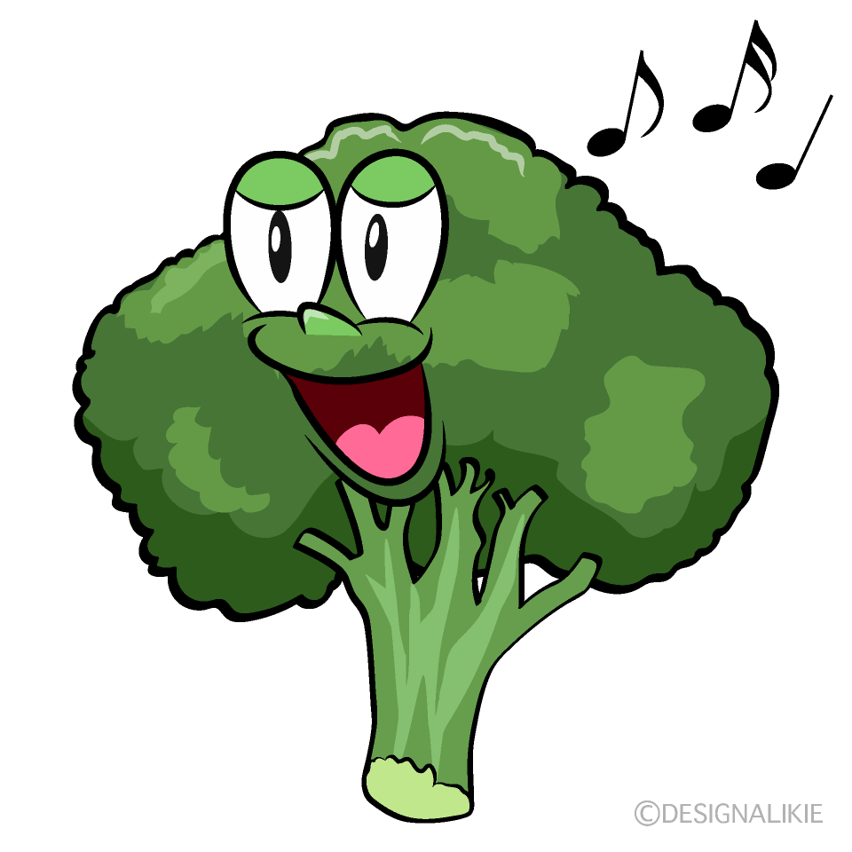 Singing Broccoli Cartoon Character Image