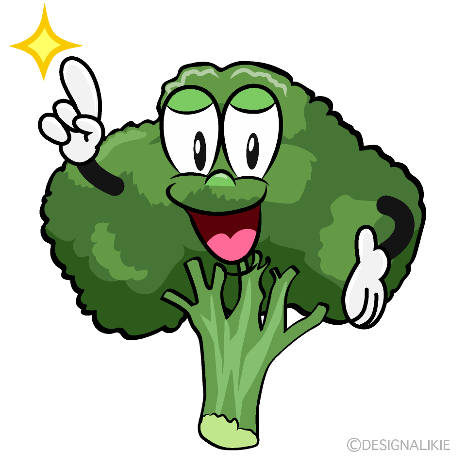 Posing Broccoli Cartoon Character Image