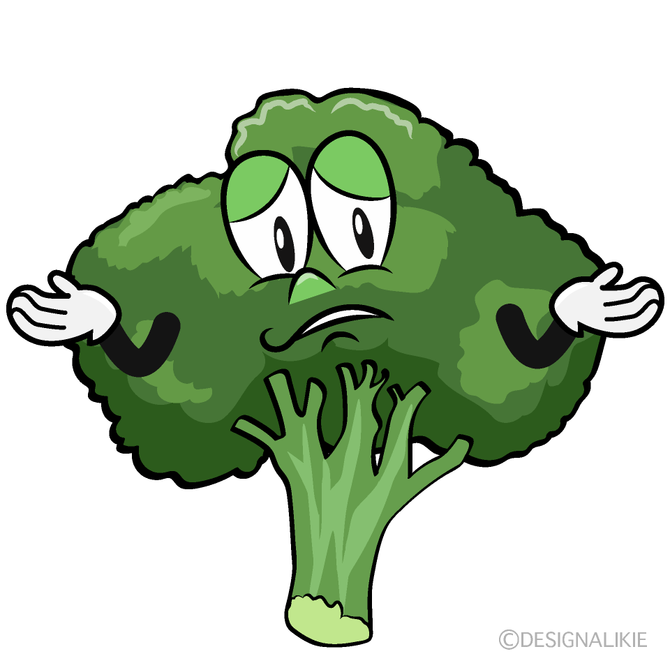 Troubled Broccoli Cartoon Character Image