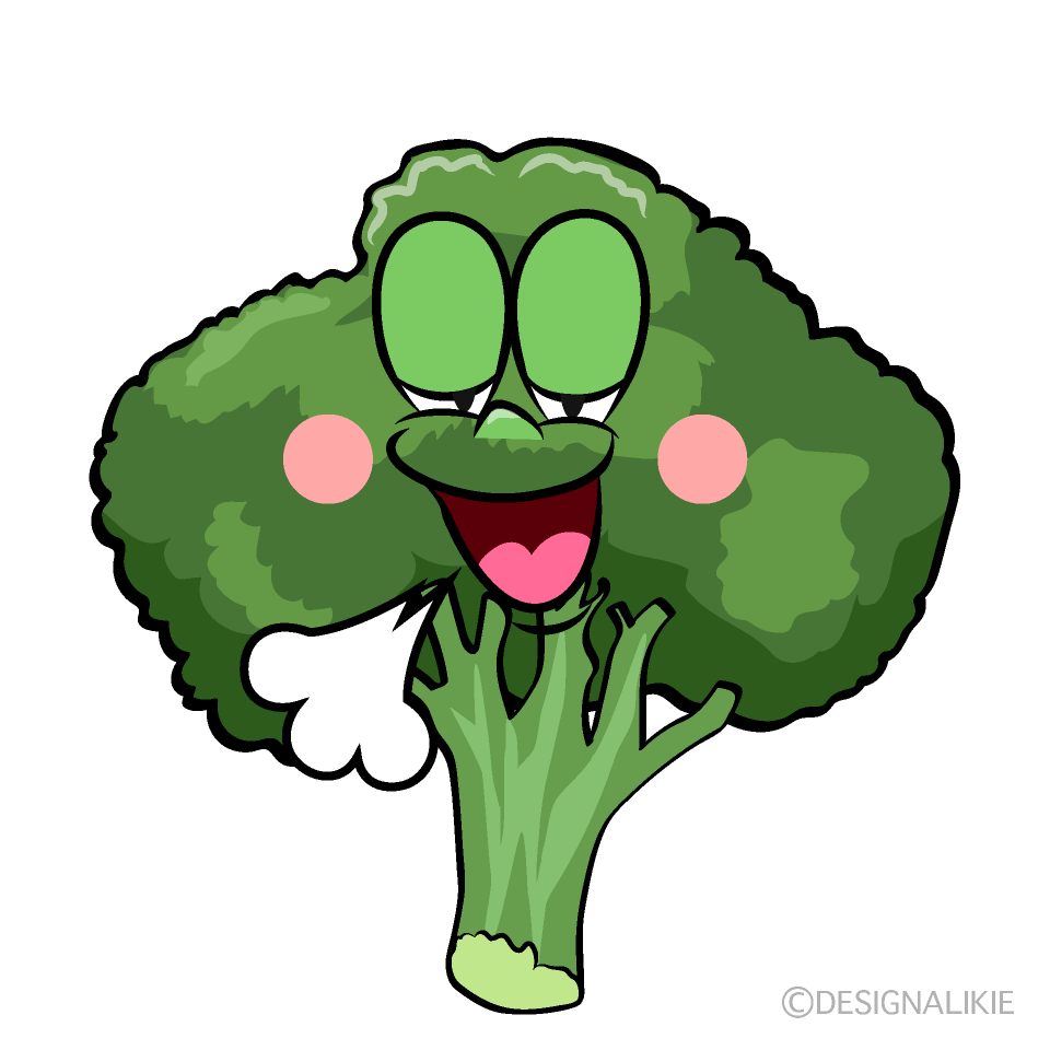 Relaxing Broccoli Cartoon Character Image