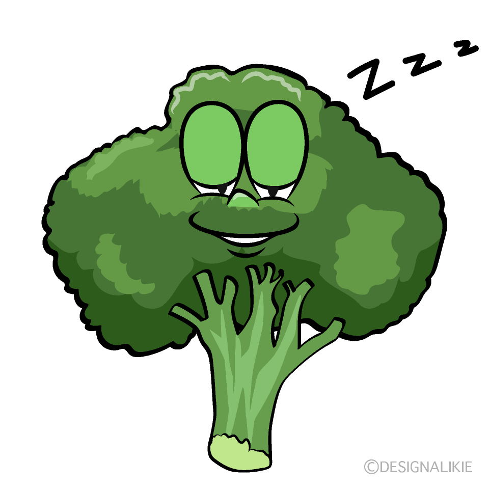 Sleeping Broccoli Cartoon Character Image