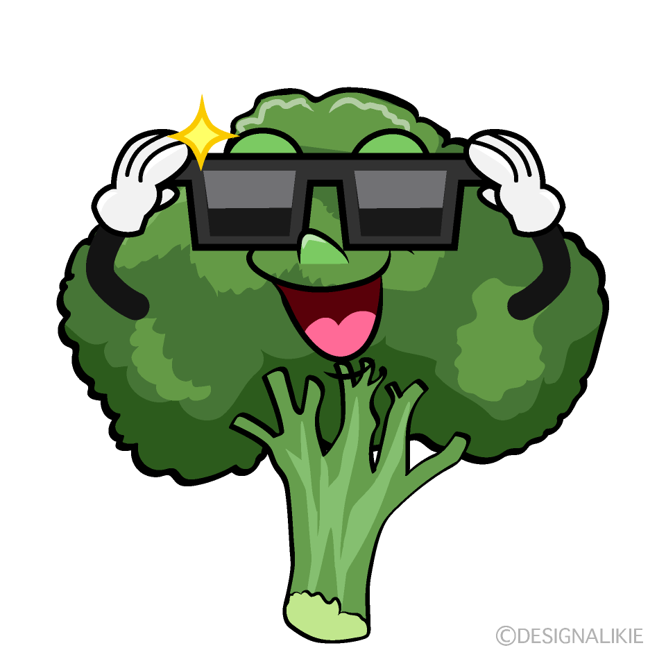 Cool Broccoli Cartoon Character Image