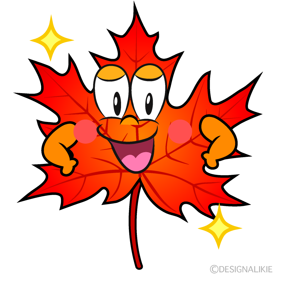 Glitter Fall Leaves Cartoon Character Image