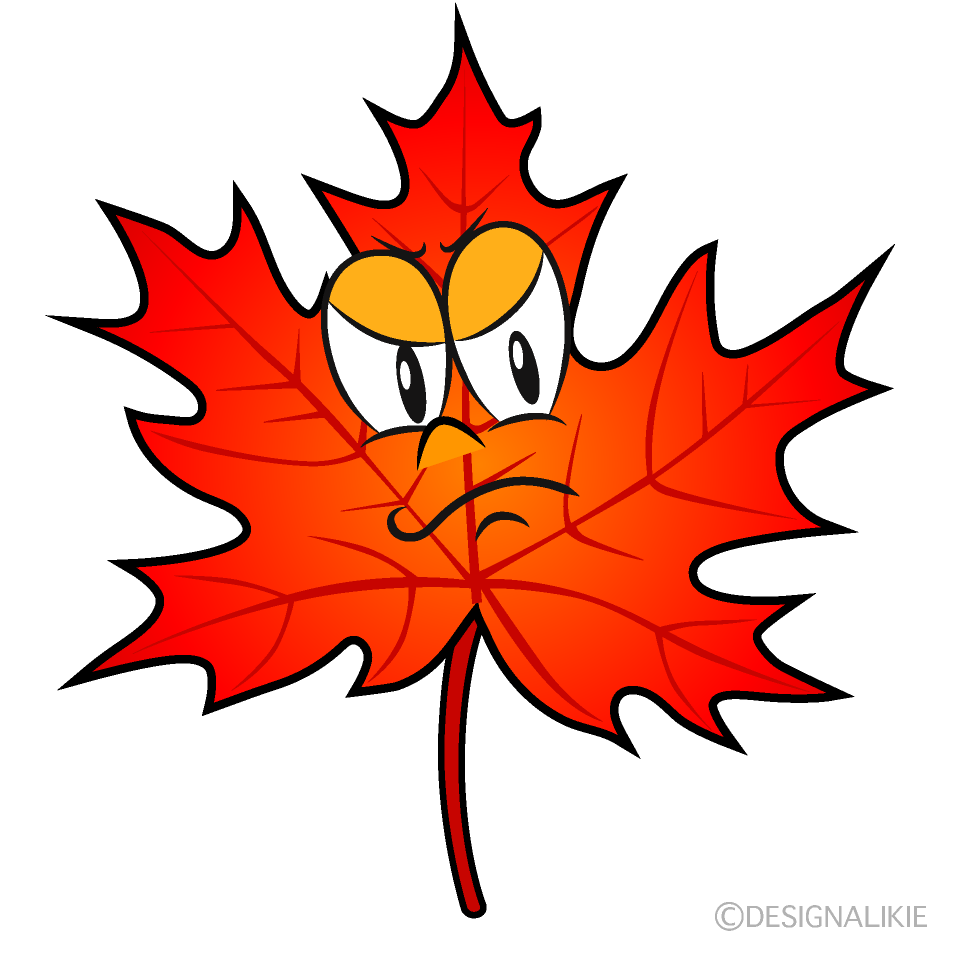 Angry Fall Leaves Cartoon Character Image