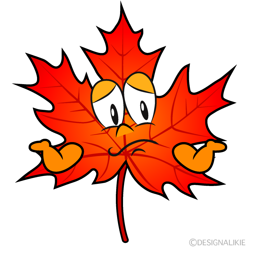 Troubled Fall Leaves Cartoon Character Image