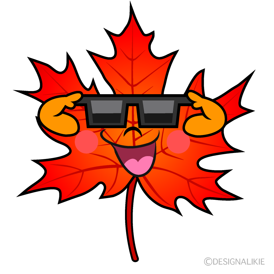 Cool Fall Leaves Cartoon Character Image