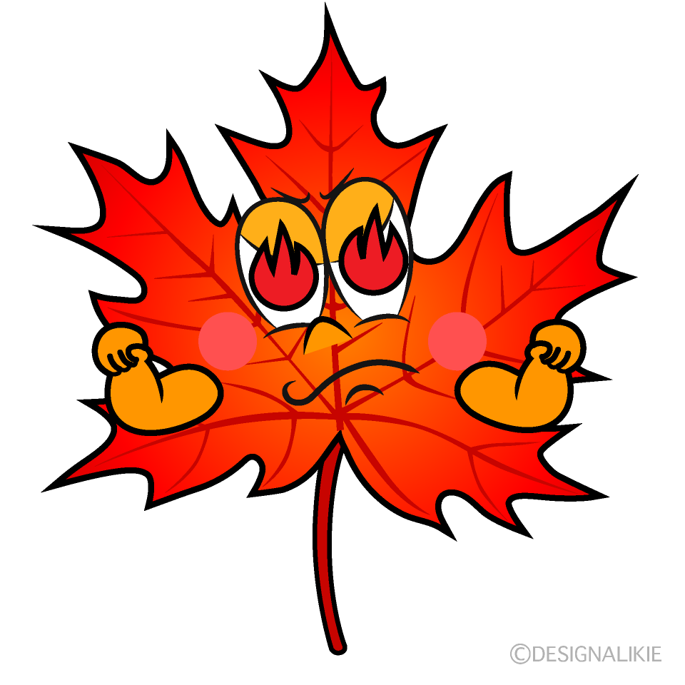Enthusiasm Fall Leaves Cartoon Character Image