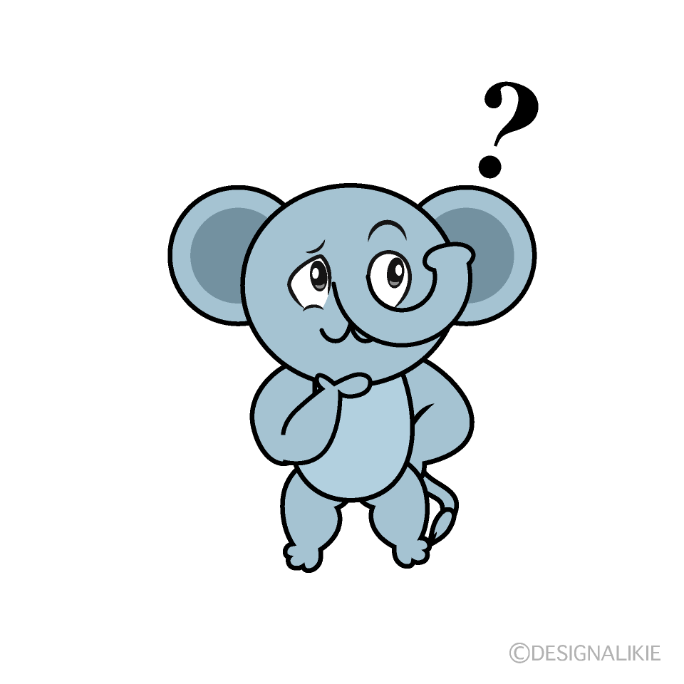 Thinking Elephant Cartoon Character Image