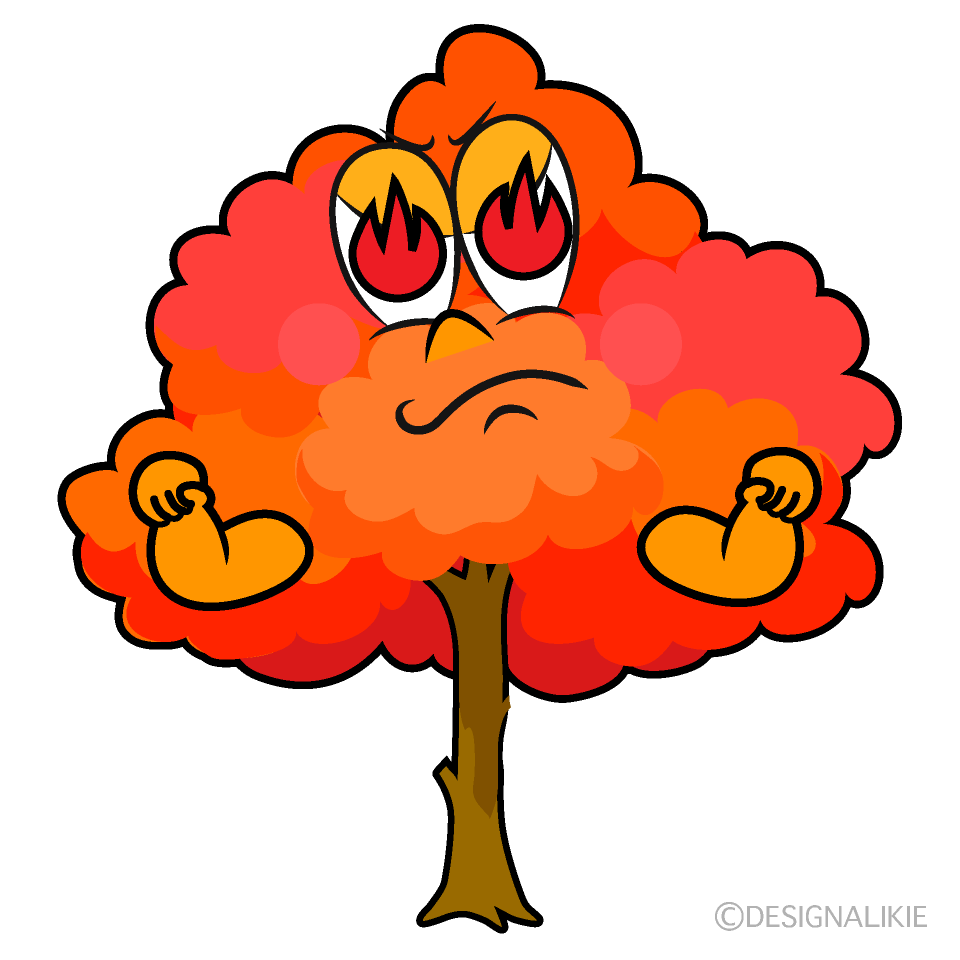 Enthusiasm Fall Tree Cartoon Character Image