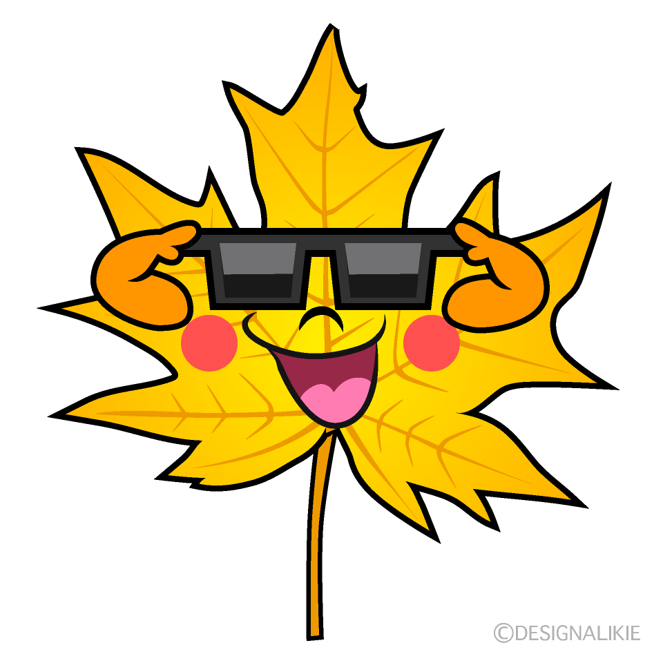 Cool Yellow Fall Leaf Cartoon Character Image
